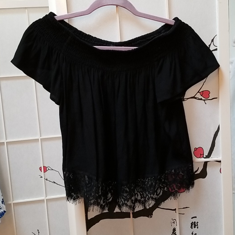 Off the shoulder black top